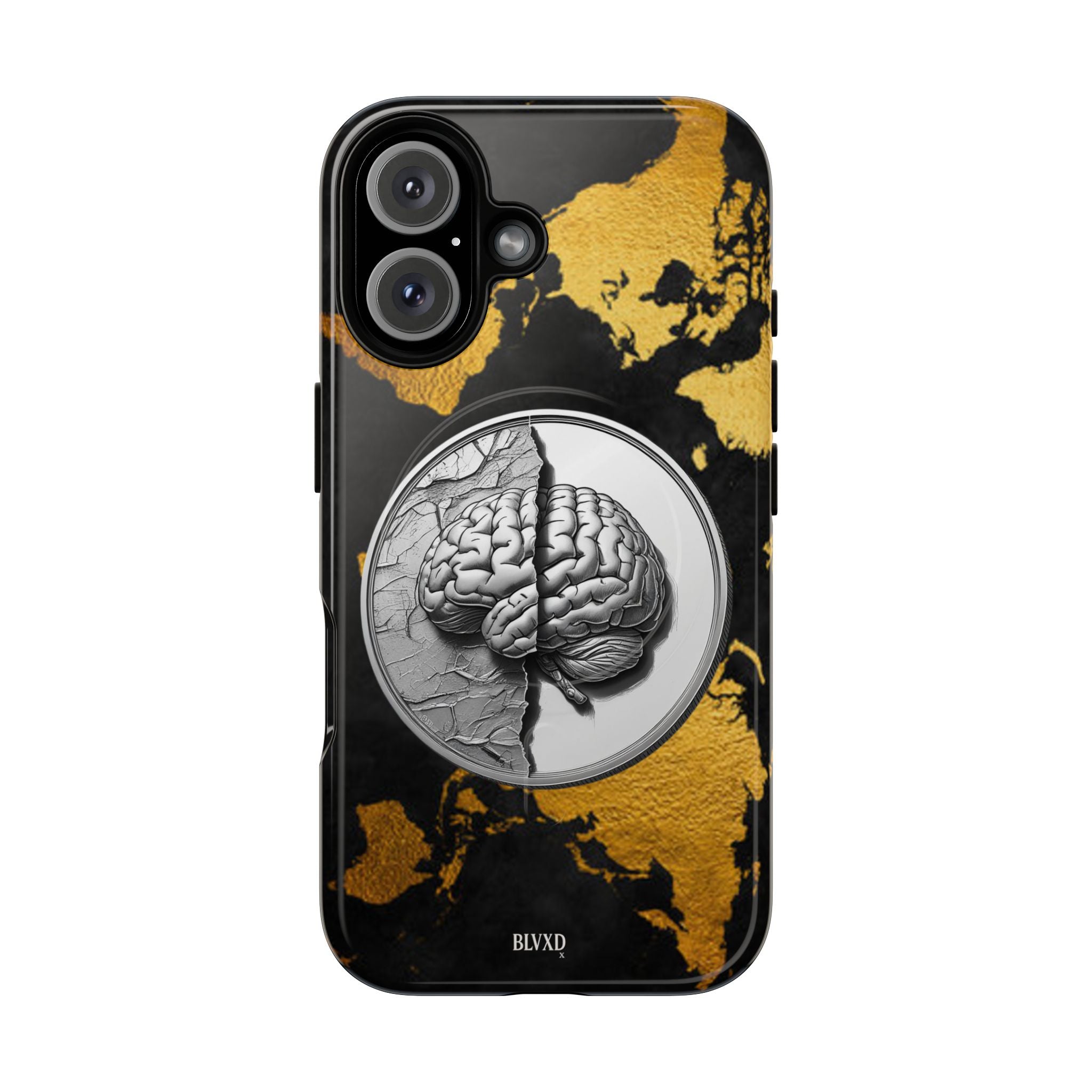 Brain Map Phone Case - Tough Magnetic Case for Creative Minds, Brain Design