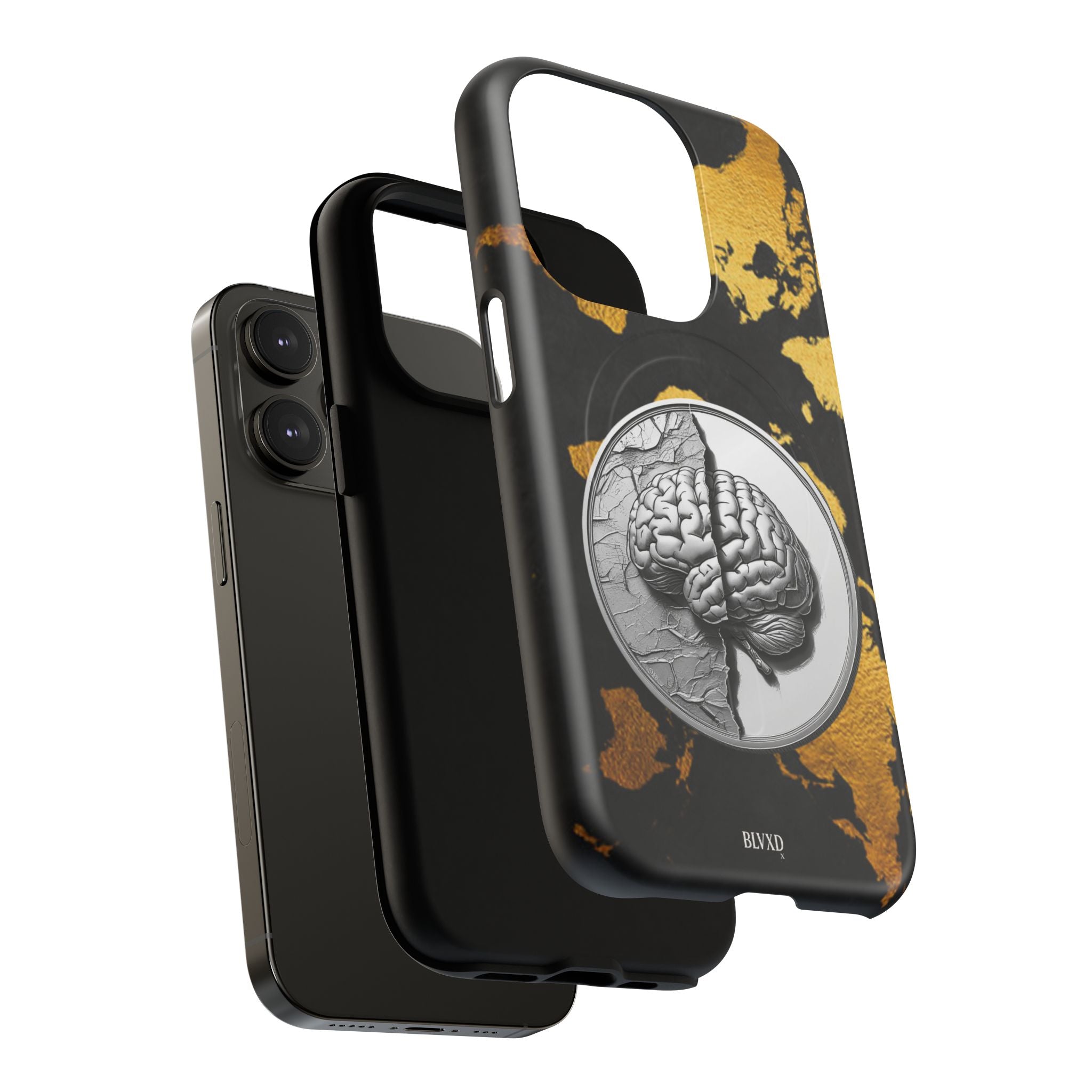 Brain Map Phone Case - Tough Magnetic Case for Creative Minds, Brain Design