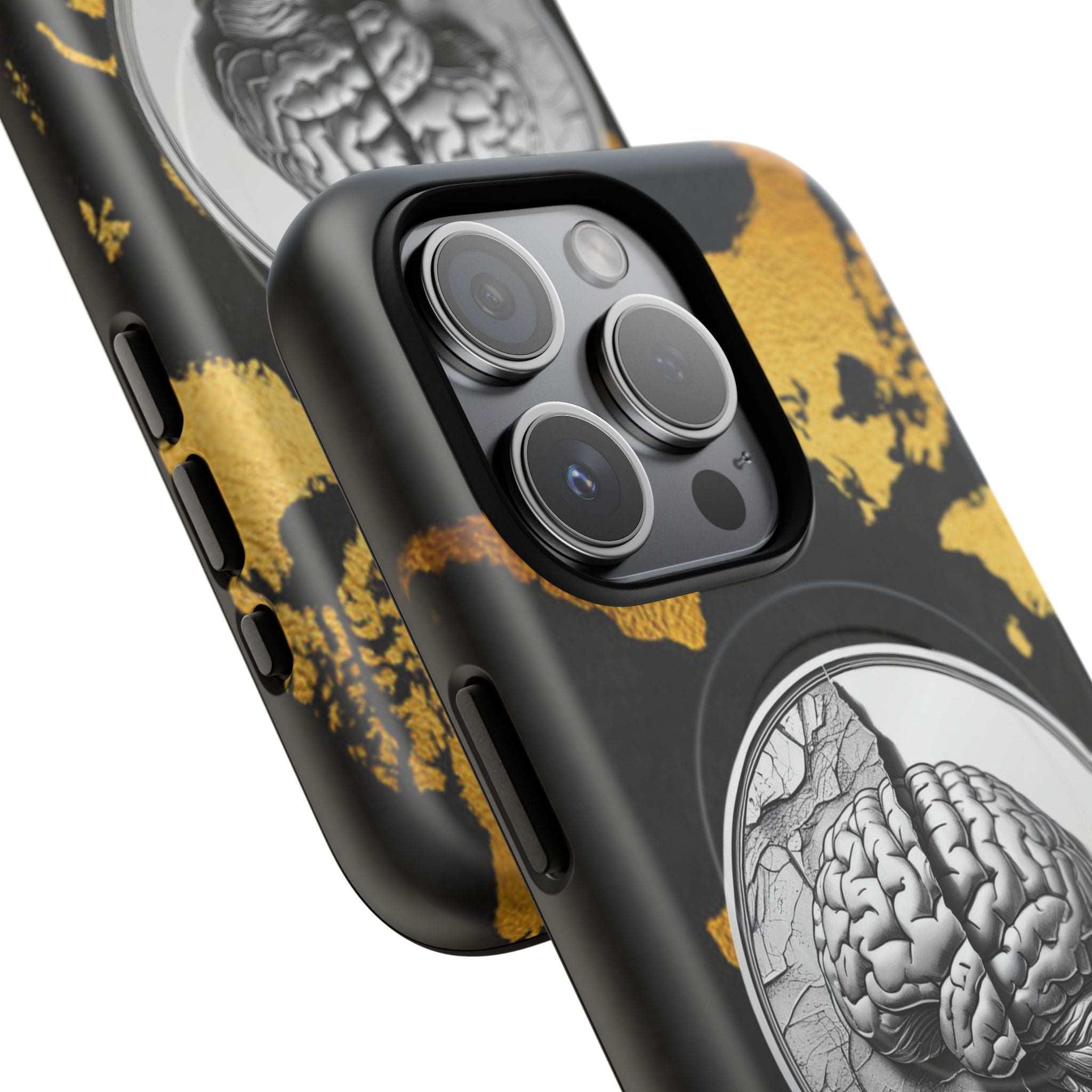 Brain Map Phone Case - Tough Magnetic Case for Creative Minds, Brain Design