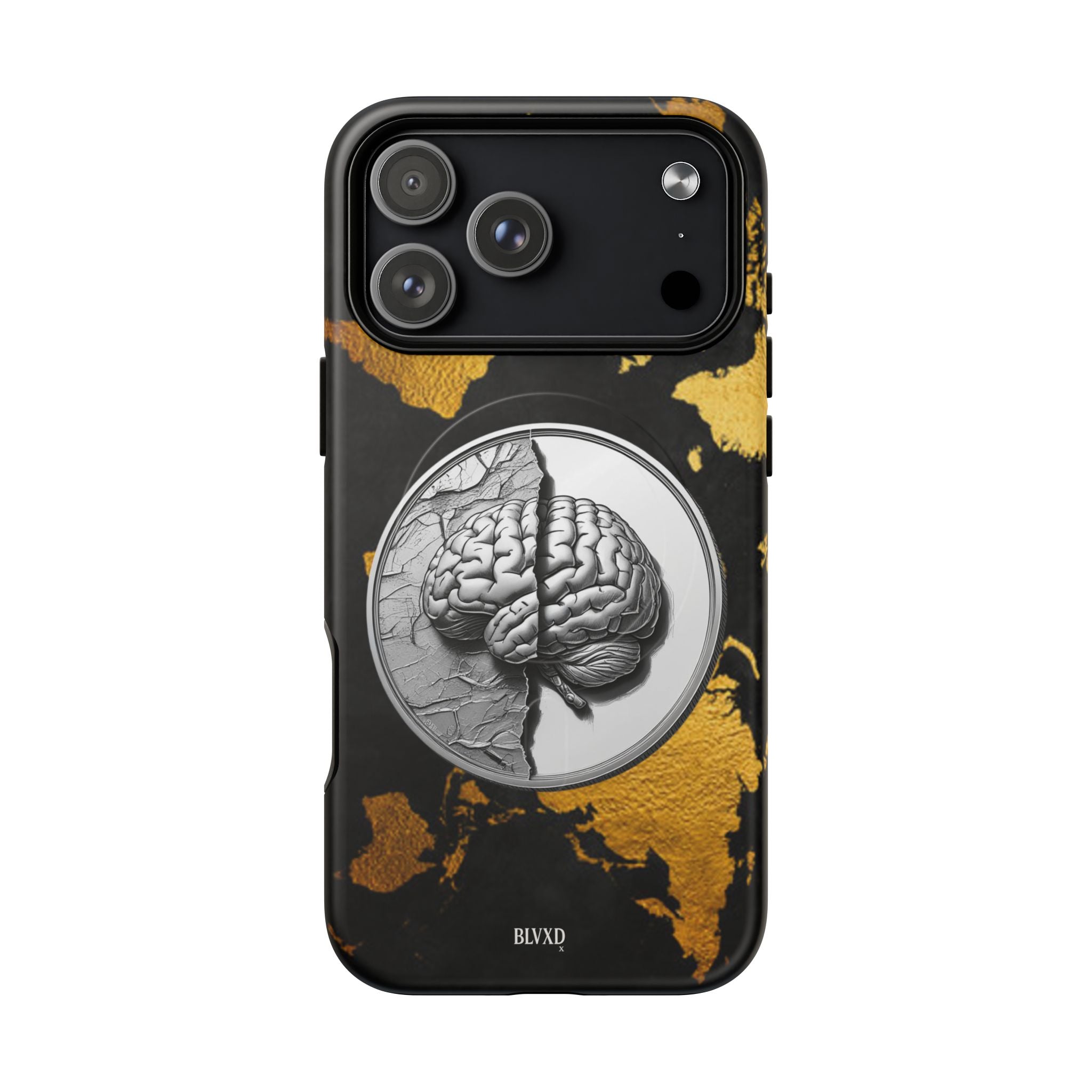 Brain Map Phone Case - Tough Magnetic Case for Creative Minds, Brain Design