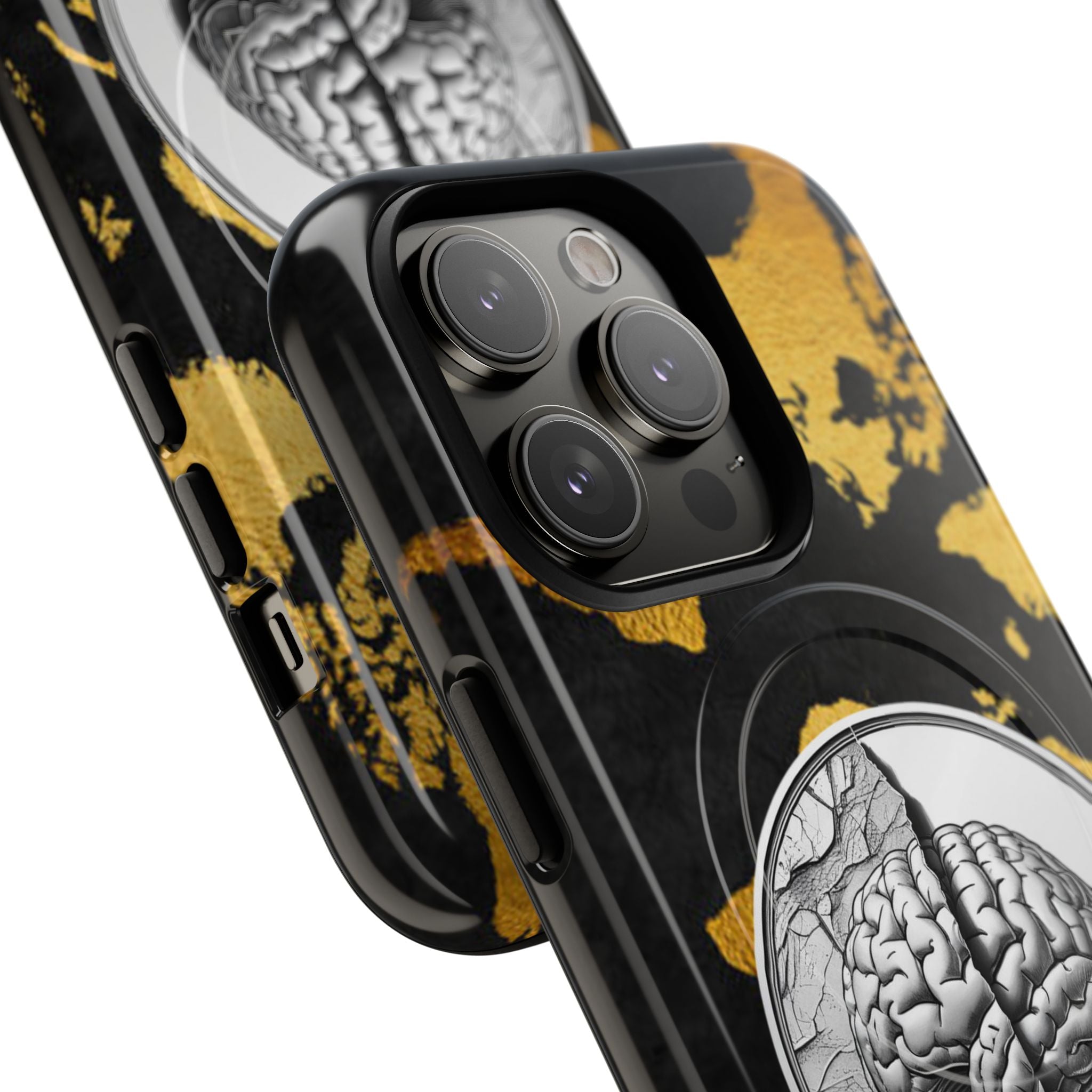 Brain Map Phone Case - Tough Magnetic Case for Creative Minds, Brain Design