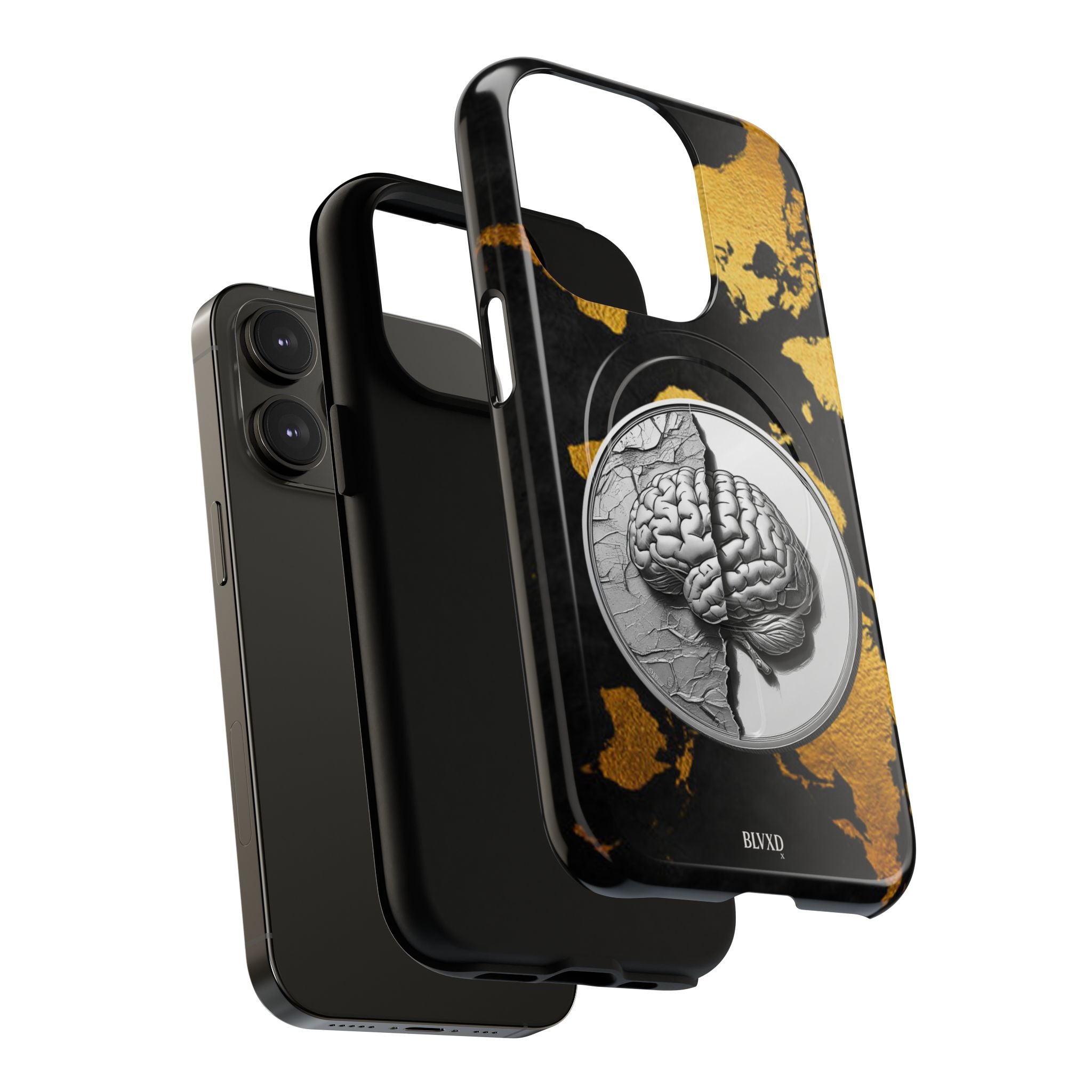 Brain Map Phone Case - Tough Magnetic Case for Creative Minds, Brain Design