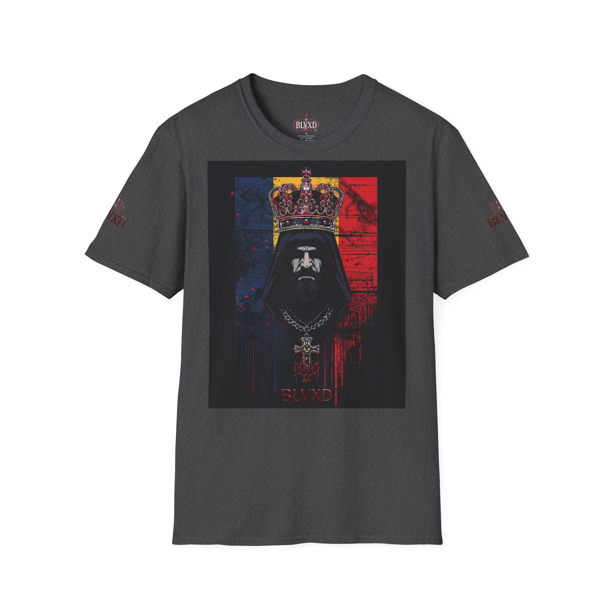 Romanian Heritage Unisex Softstyle T-Shirt, Casual Graphic Tee, Wolf Design Shirt, Unique Gift for Travelers, Romania Pride Apparel