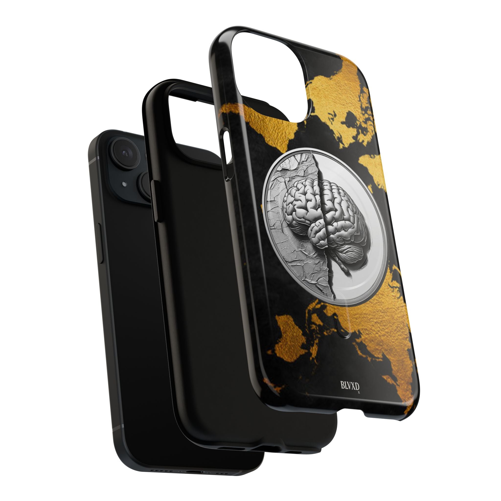 Brain Map Phone Case - Tough Magnetic Case for Creative Minds, Brain Design