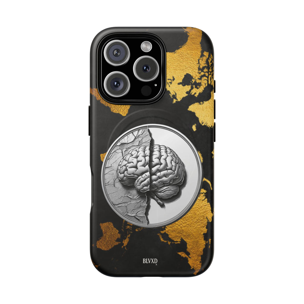 Brain Map Phone Case - Tough Magnetic Case for Creative Minds, Brain Design
