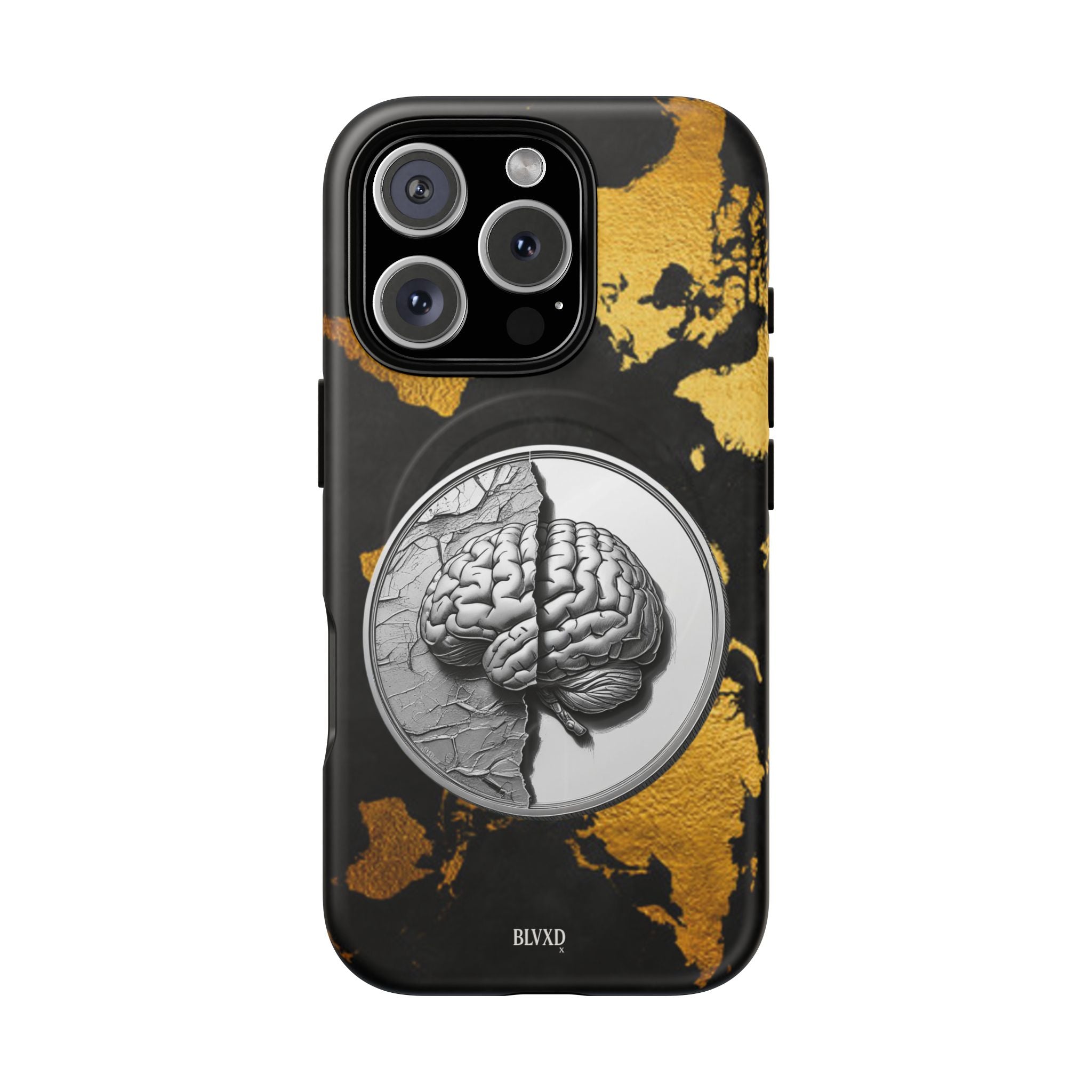 Brain Map Phone Case - Tough Magnetic Case for Creative Minds, Brain Design
