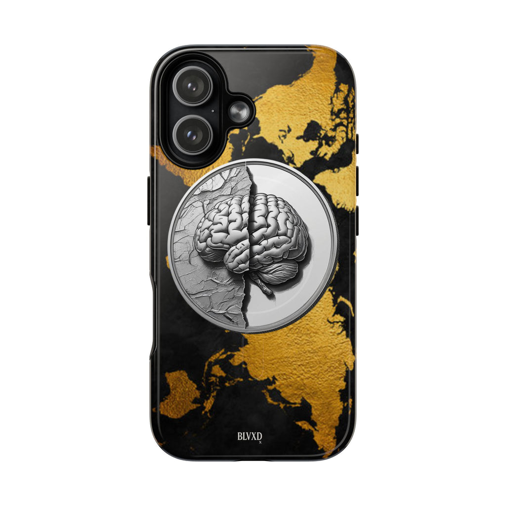 Brain Map Phone Case - Tough Magnetic Case for Creative Minds, Brain Design