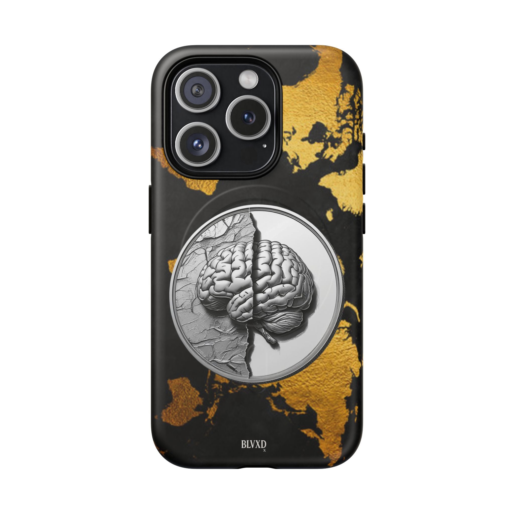 Brain Map Phone Case - Tough Magnetic Case for Creative Minds, Brain Design