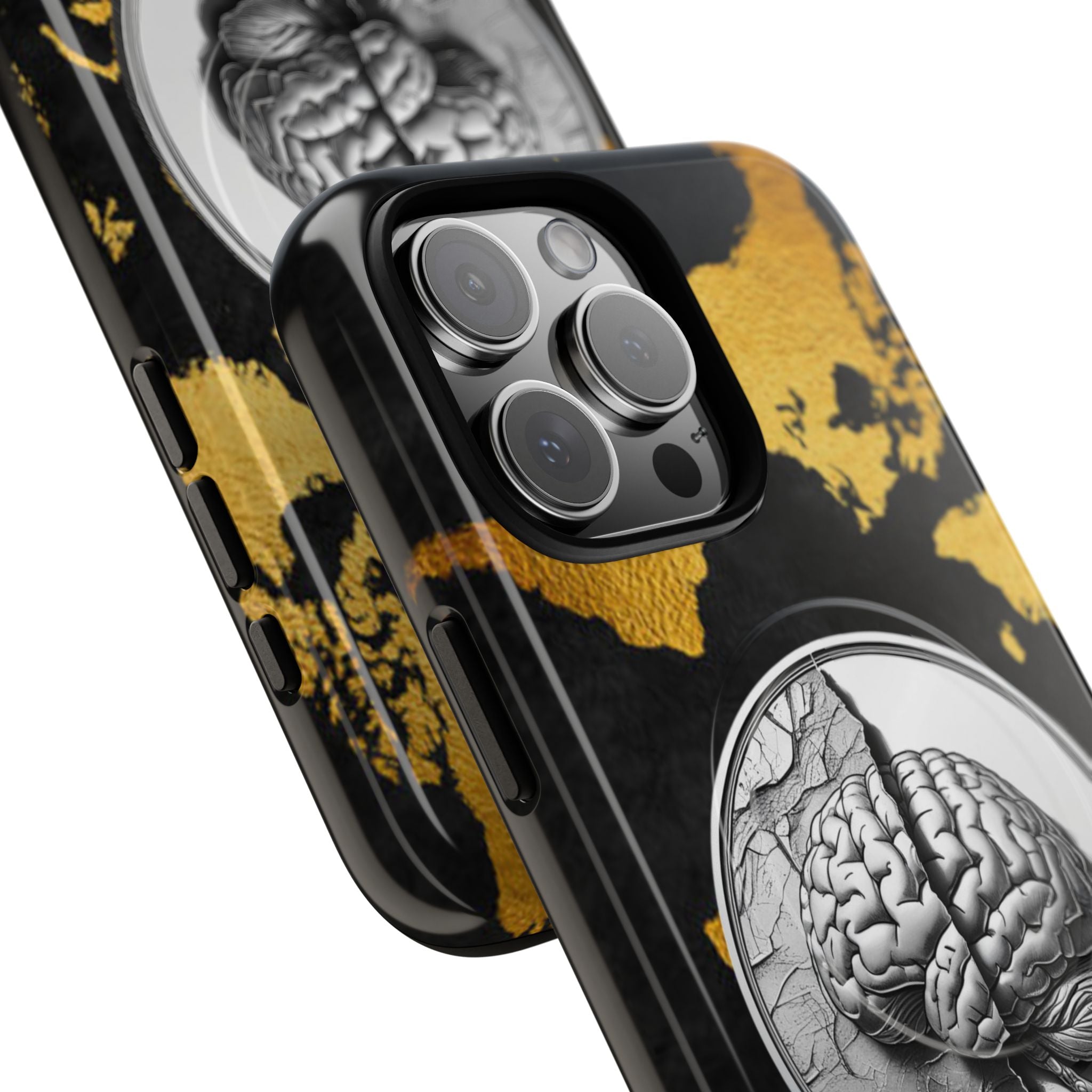 Brain Map Phone Case - Tough Magnetic Case for Creative Minds, Brain Design