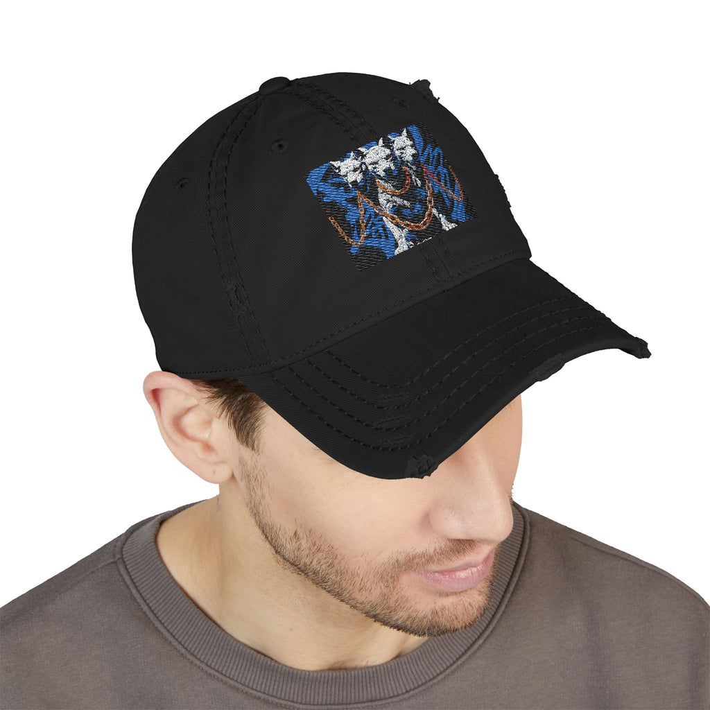 Distressed Embroidered Casual Streetwear Cap, Trendy Hat for Men & Women, Unisex Style