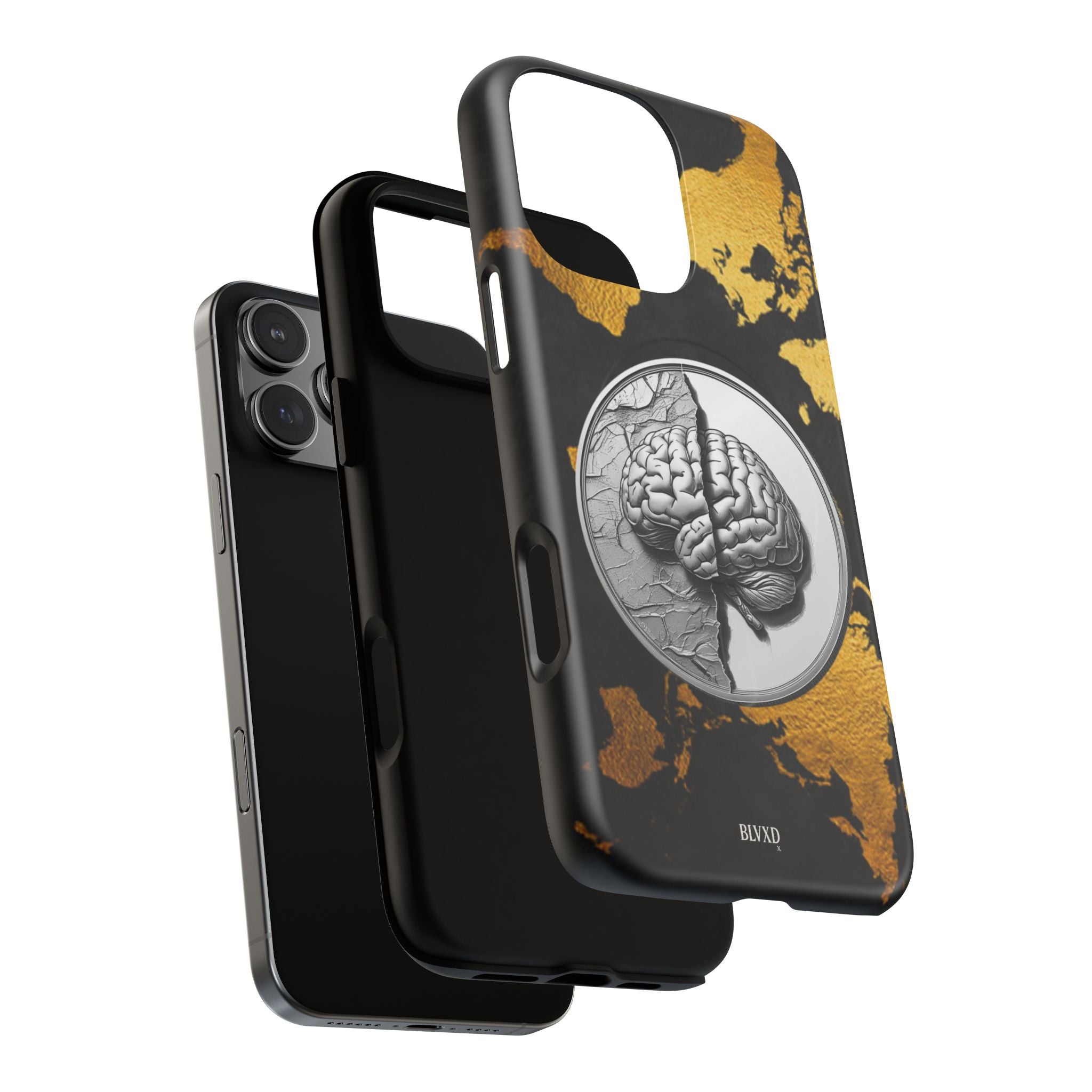 Brain Map Phone Case - Tough Magnetic Case for Creative Minds, Brain Design