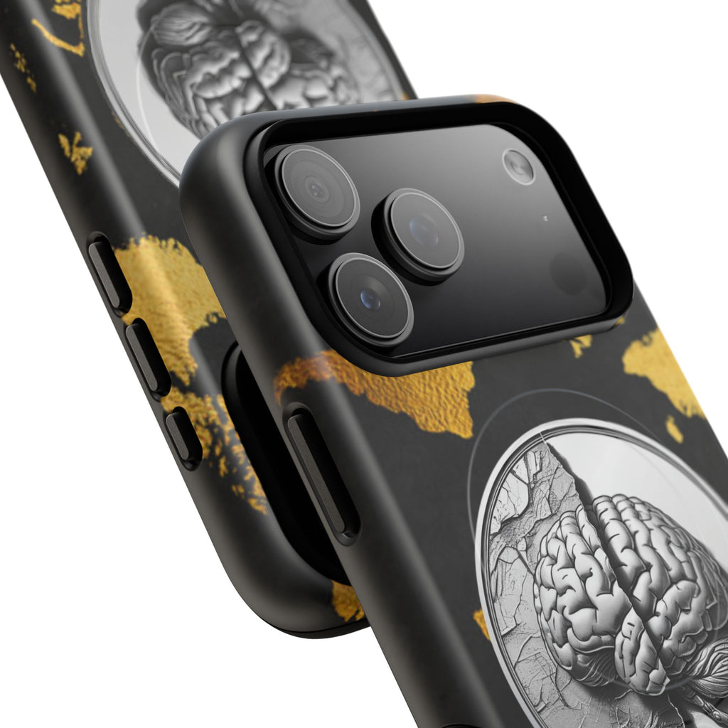 Brain Map Phone Case - Tough Magnetic Case for Creative Minds, Brain Design