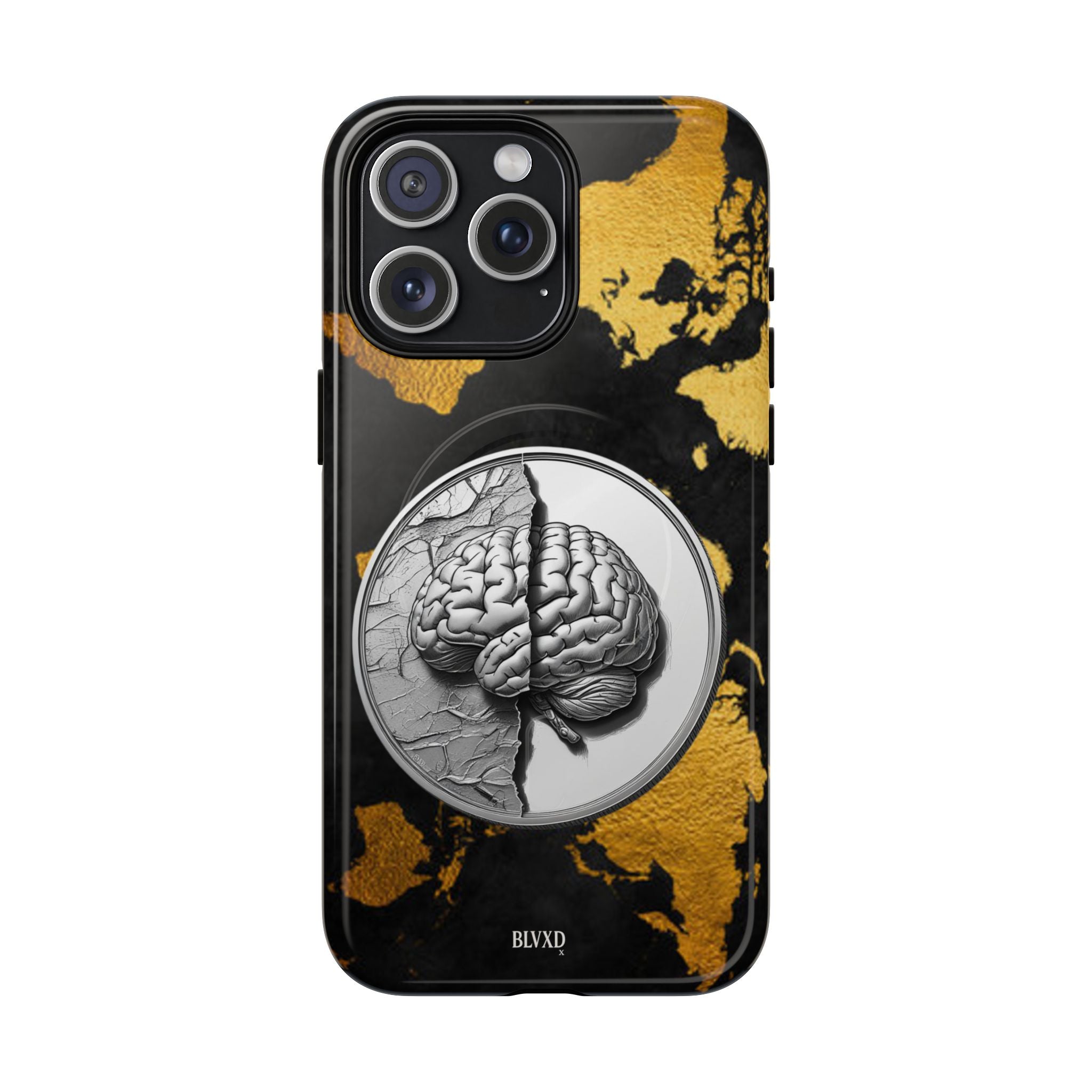 Brain Map Phone Case - Tough Magnetic Case for Creative Minds, Brain Design