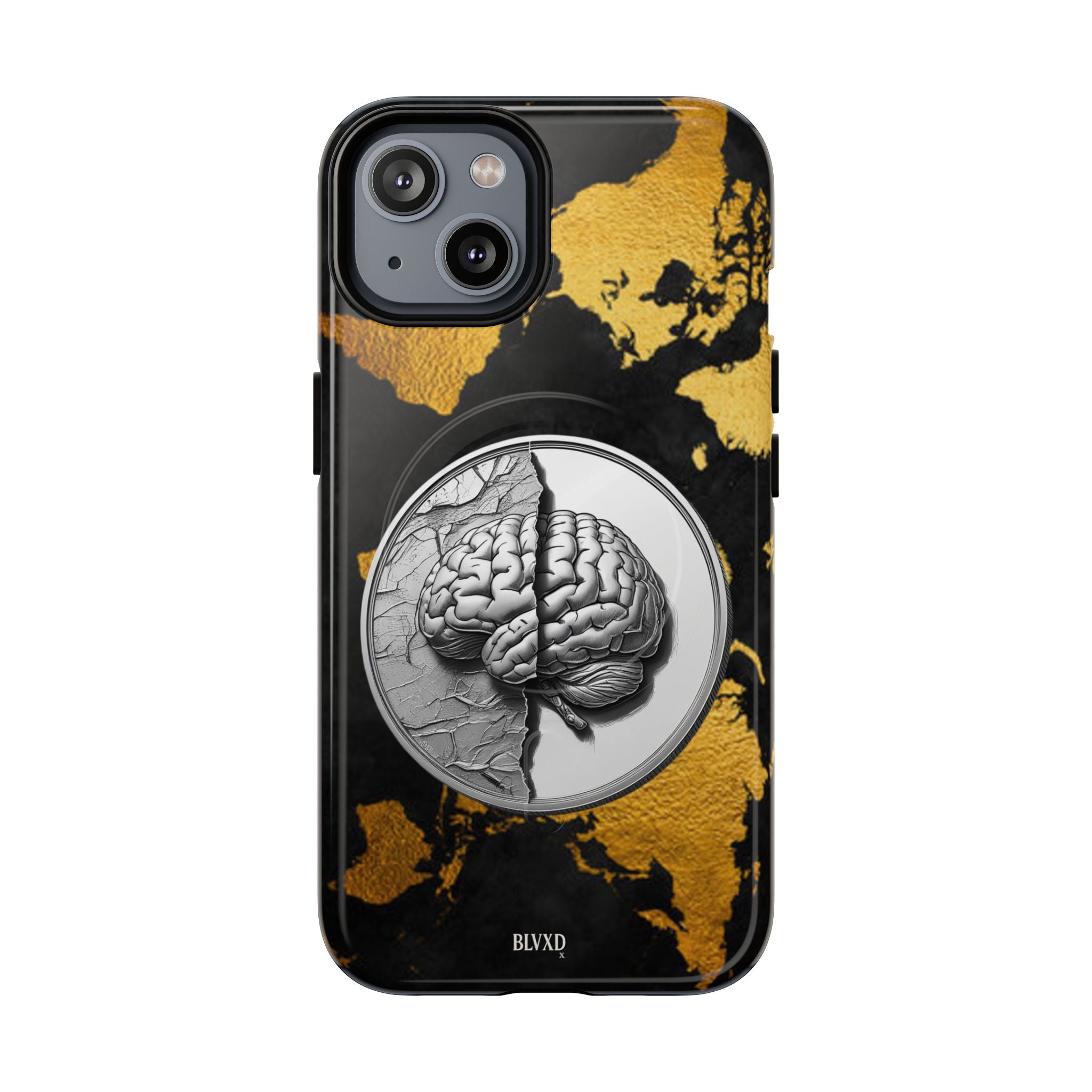 Brain Map Phone Case - Tough Magnetic Case for Creative Minds, Brain Design