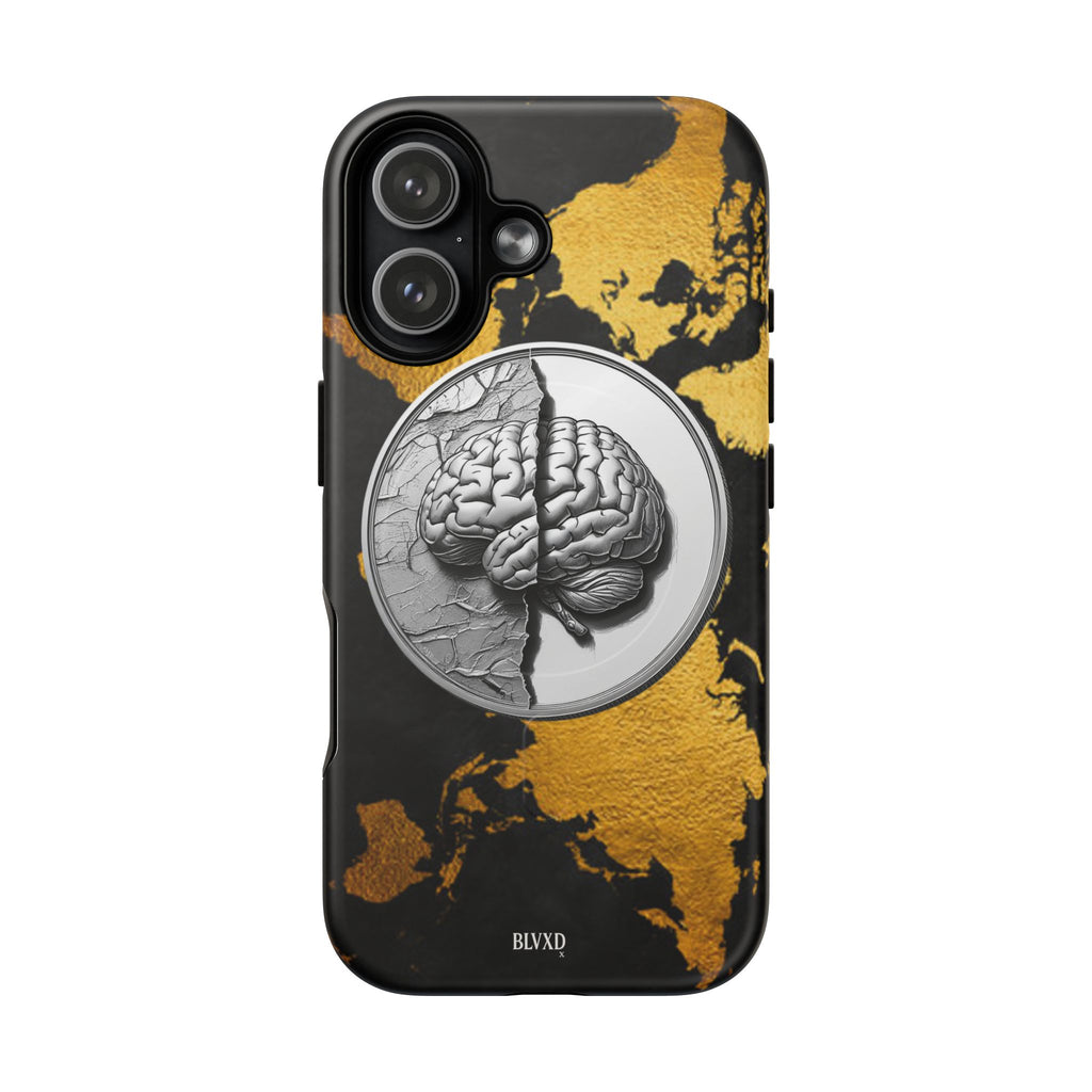 Brain Map Phone Case - Tough Magnetic Case for Creative Minds, Brain Design