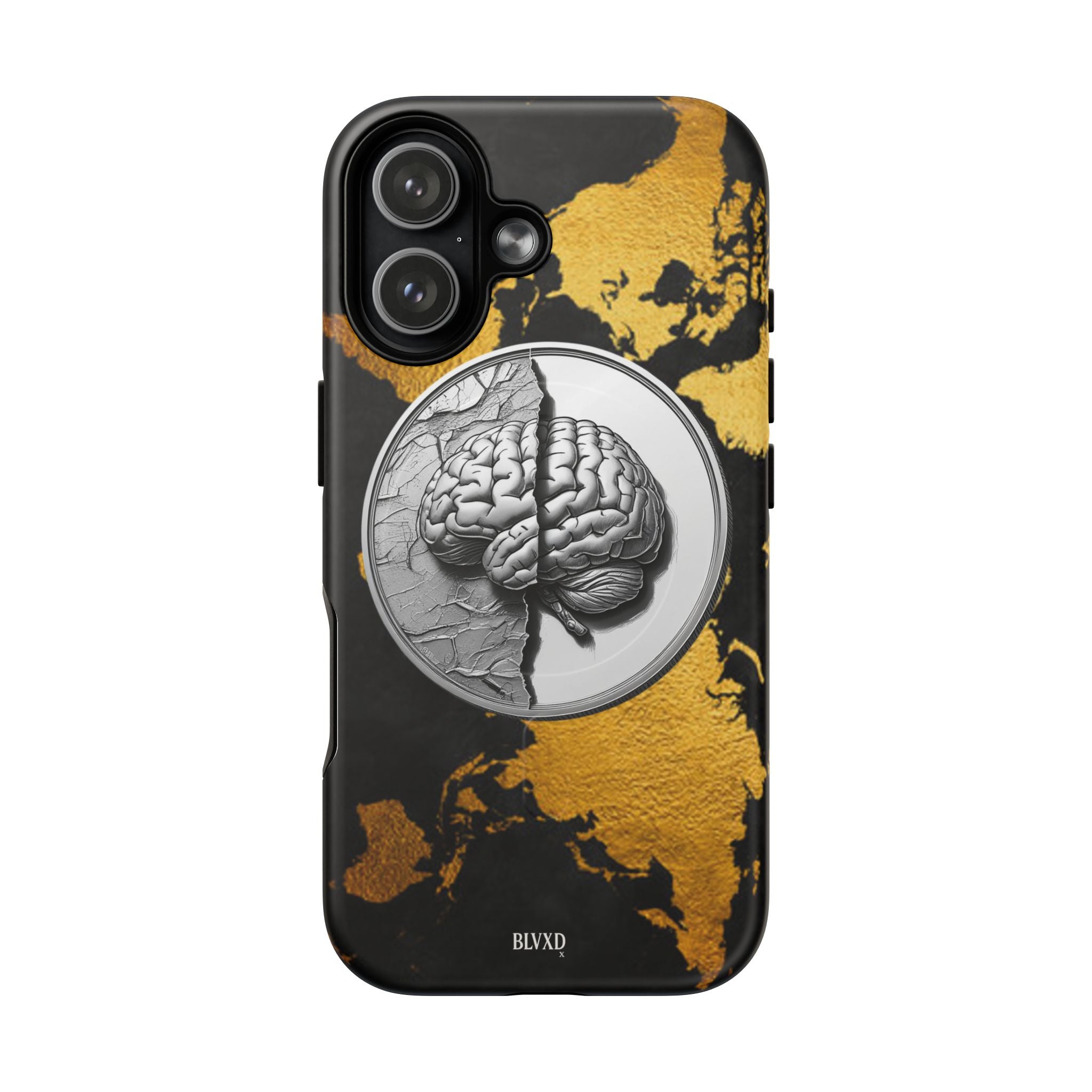 Brain Map Phone Case - Tough Magnetic Case for Creative Minds, Brain Design