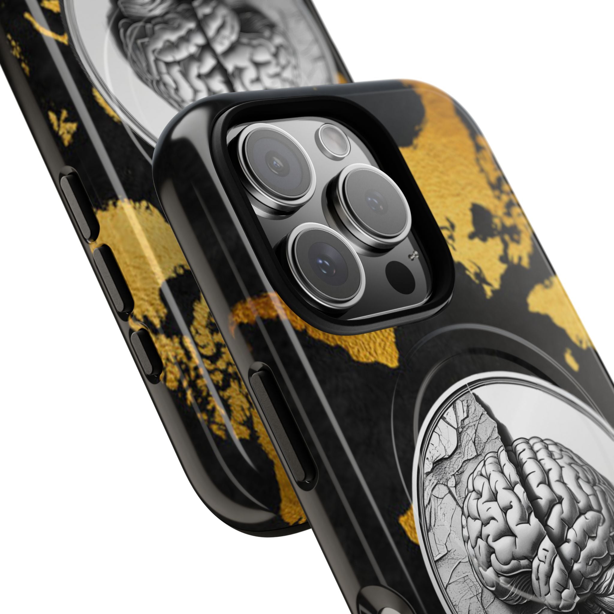 Brain Map Phone Case - Tough Magnetic Case for Creative Minds, Brain Design