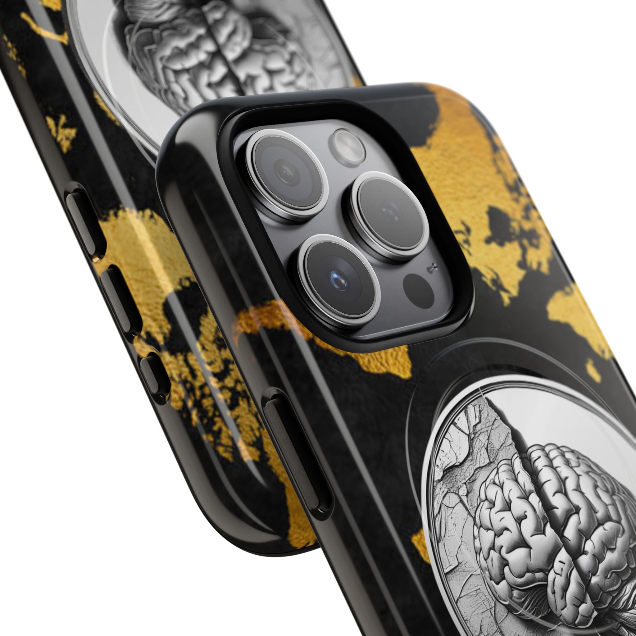 Brain Map Phone Case - Tough Magnetic Case for Creative Minds, Brain Design