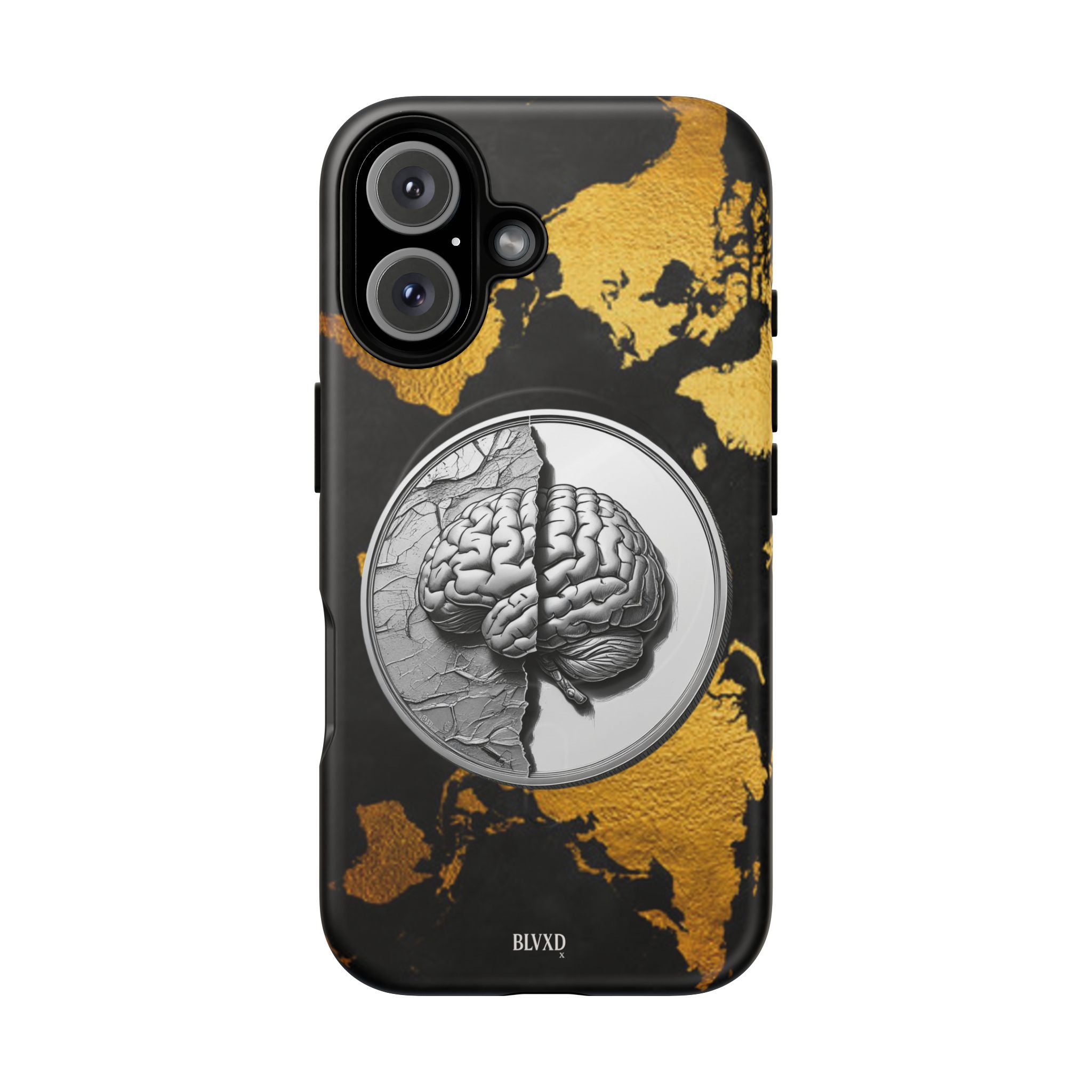 Brain Map Phone Case - Tough Magnetic Case for Creative Minds, Brain Design