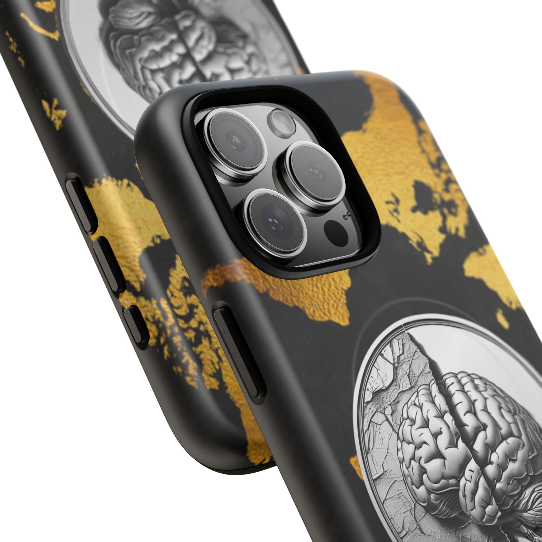Brain Map Phone Case - Tough Magnetic Case for Creative Minds, Brain Design